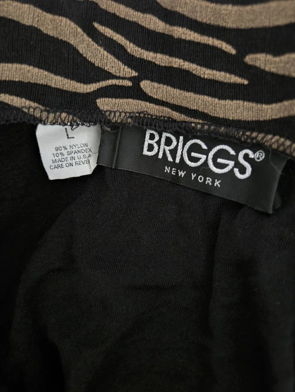 Briggs New York Brown and Black Zebra-Print Button-Front Maxi Skirt